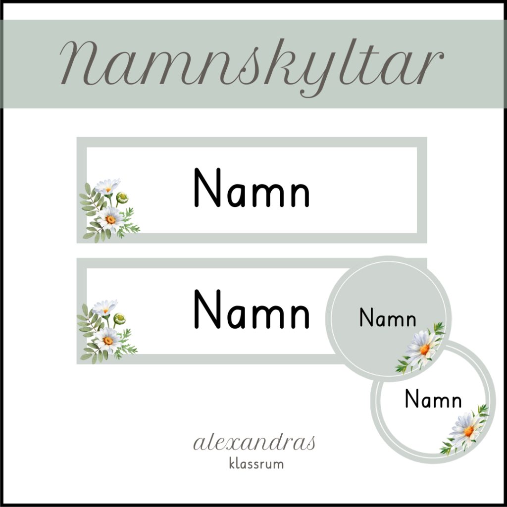 Namnskyltar (grön)