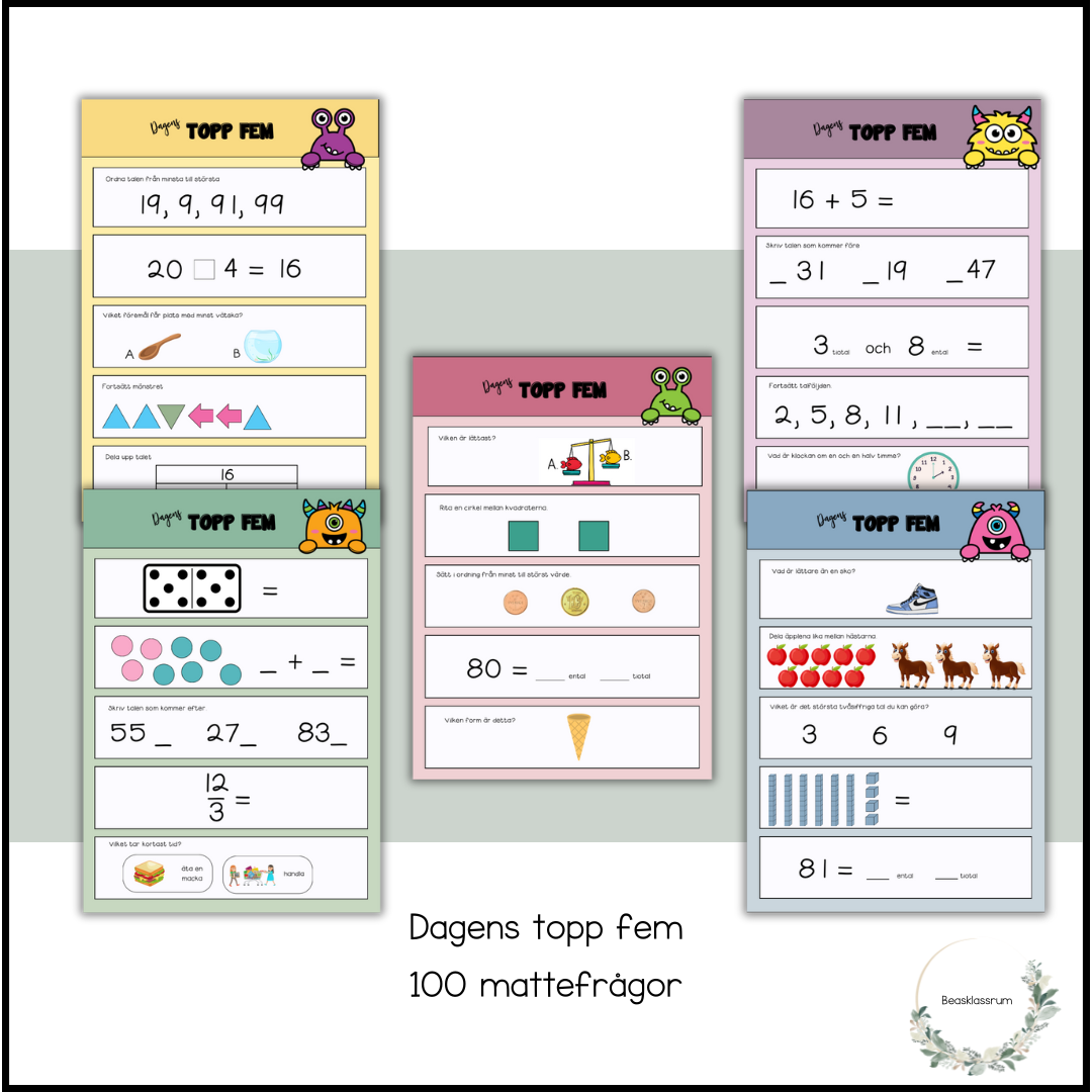 5 mattefrågor dagligen