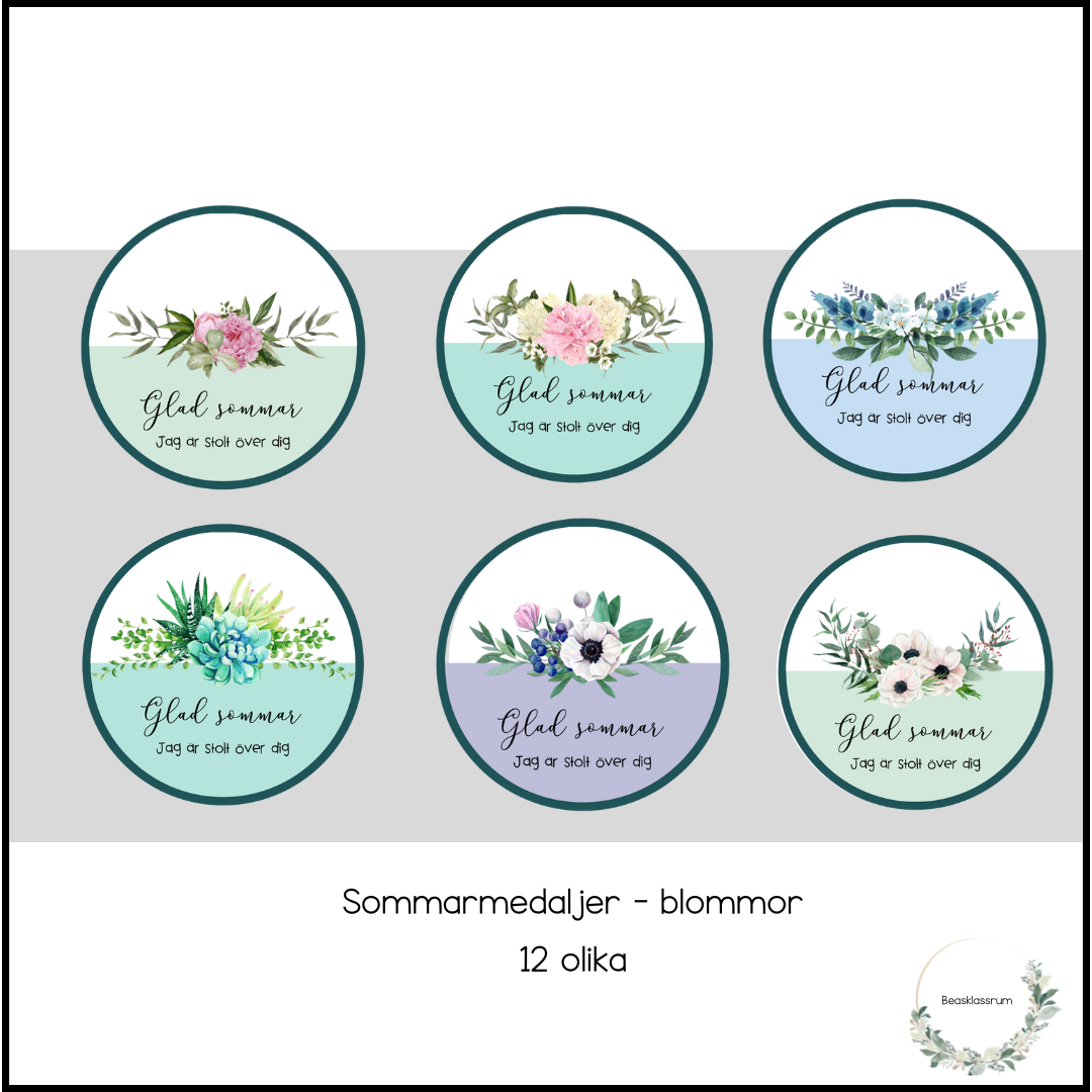 Sommarmedaljer - blommor