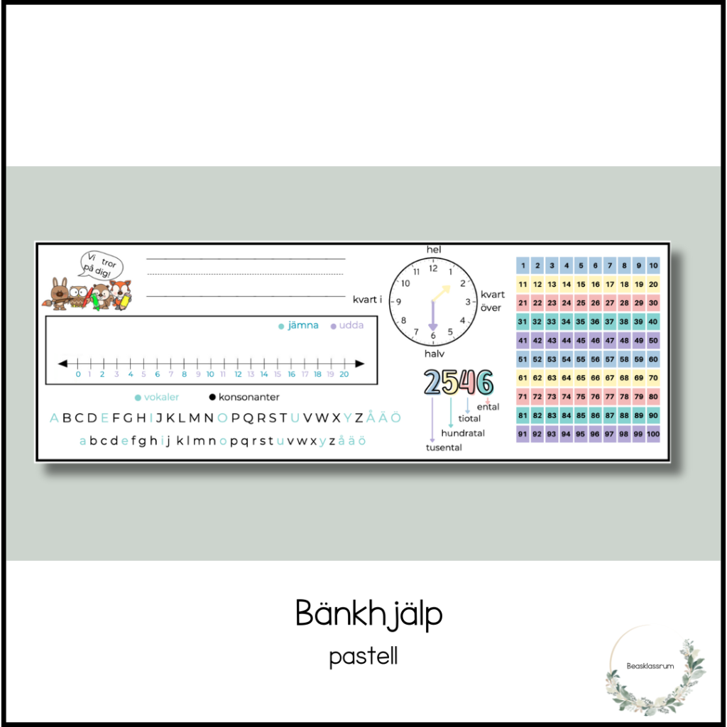 Bänkhjälp pastell