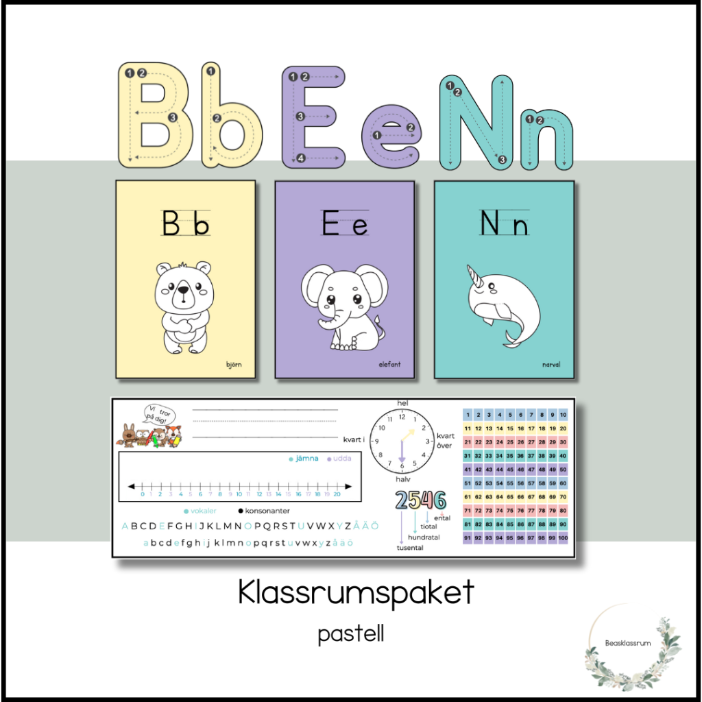 Klassrumspaket pastell