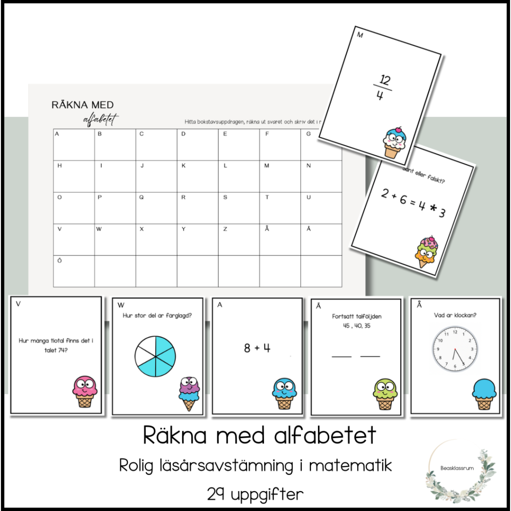 Räkna med alfabetet – 29 matteuppgifter