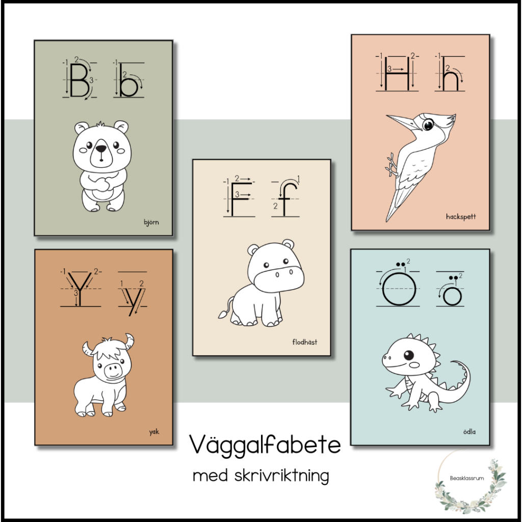 Väggalfabet naturfärger