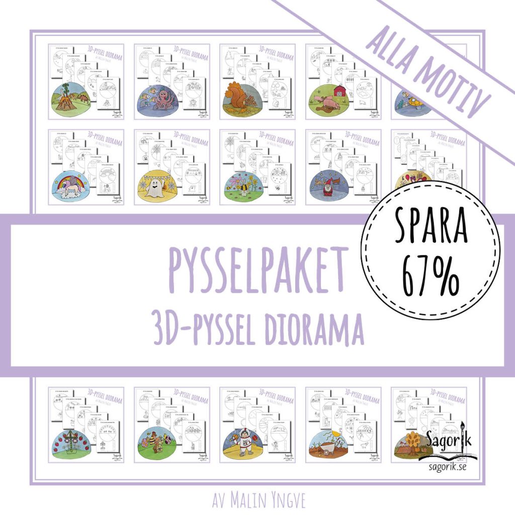 Pysselpaket 3D-pyssel diorama ALLA MOTIV