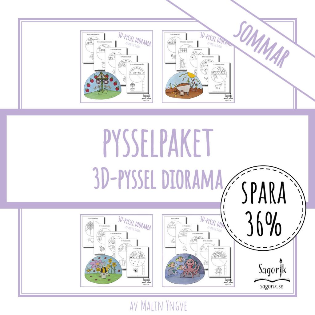 Pysselpaket 3D-pyssel diorama Sommar