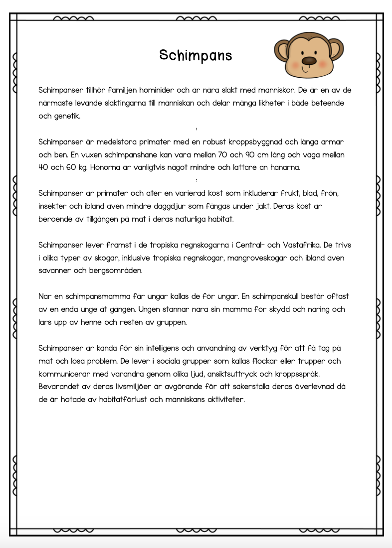 Faktatext om 13 vilda djur + vikböcker