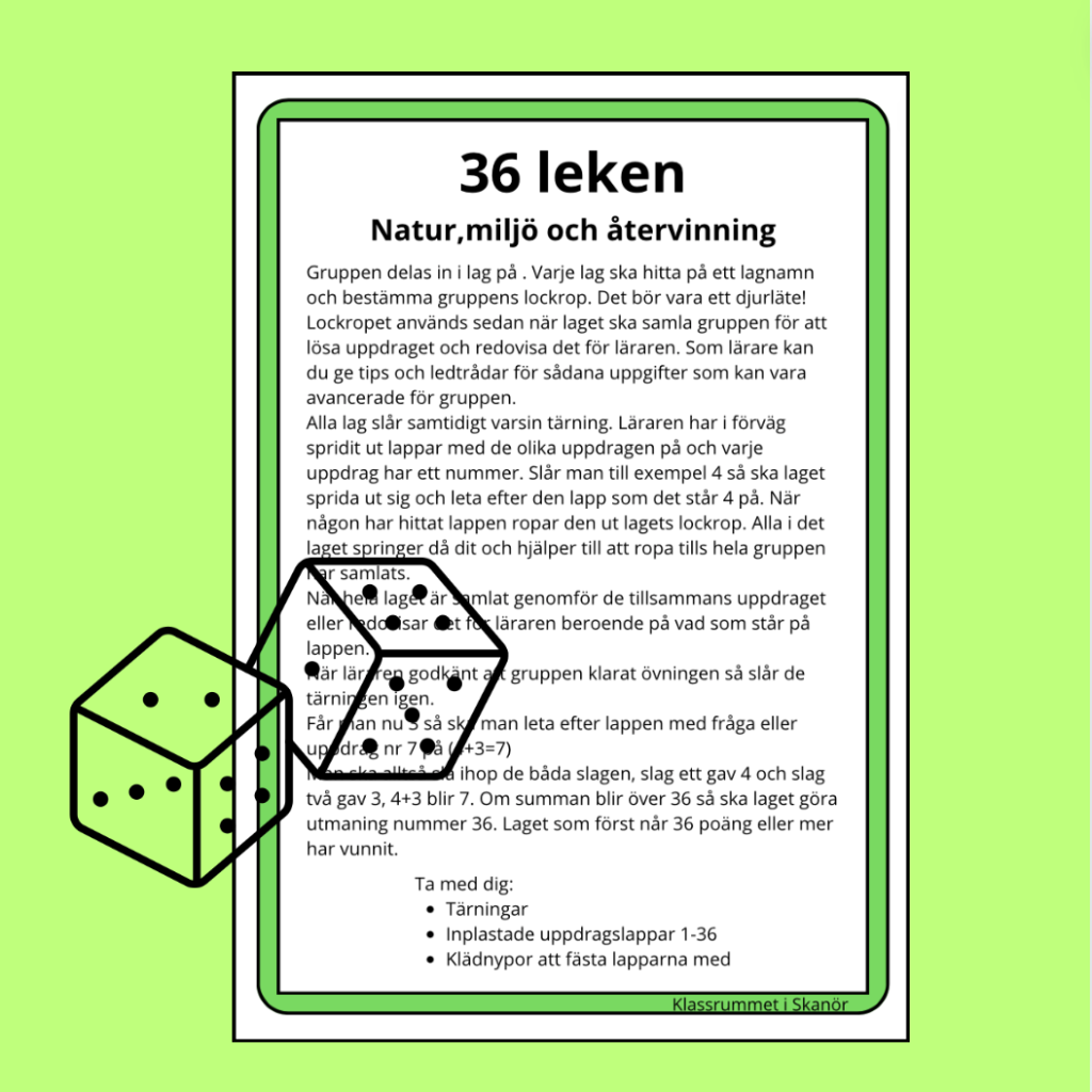 36leken – Natur, miljö och återvinning.