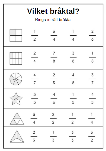 Bråk häfte 8 sidor