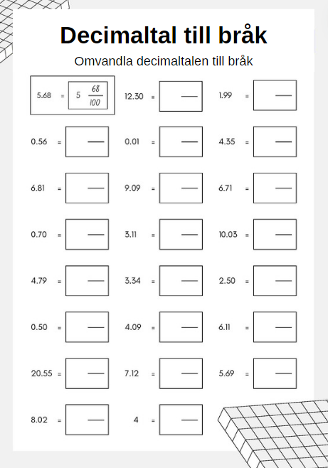 Bråk häfte 8 sidor