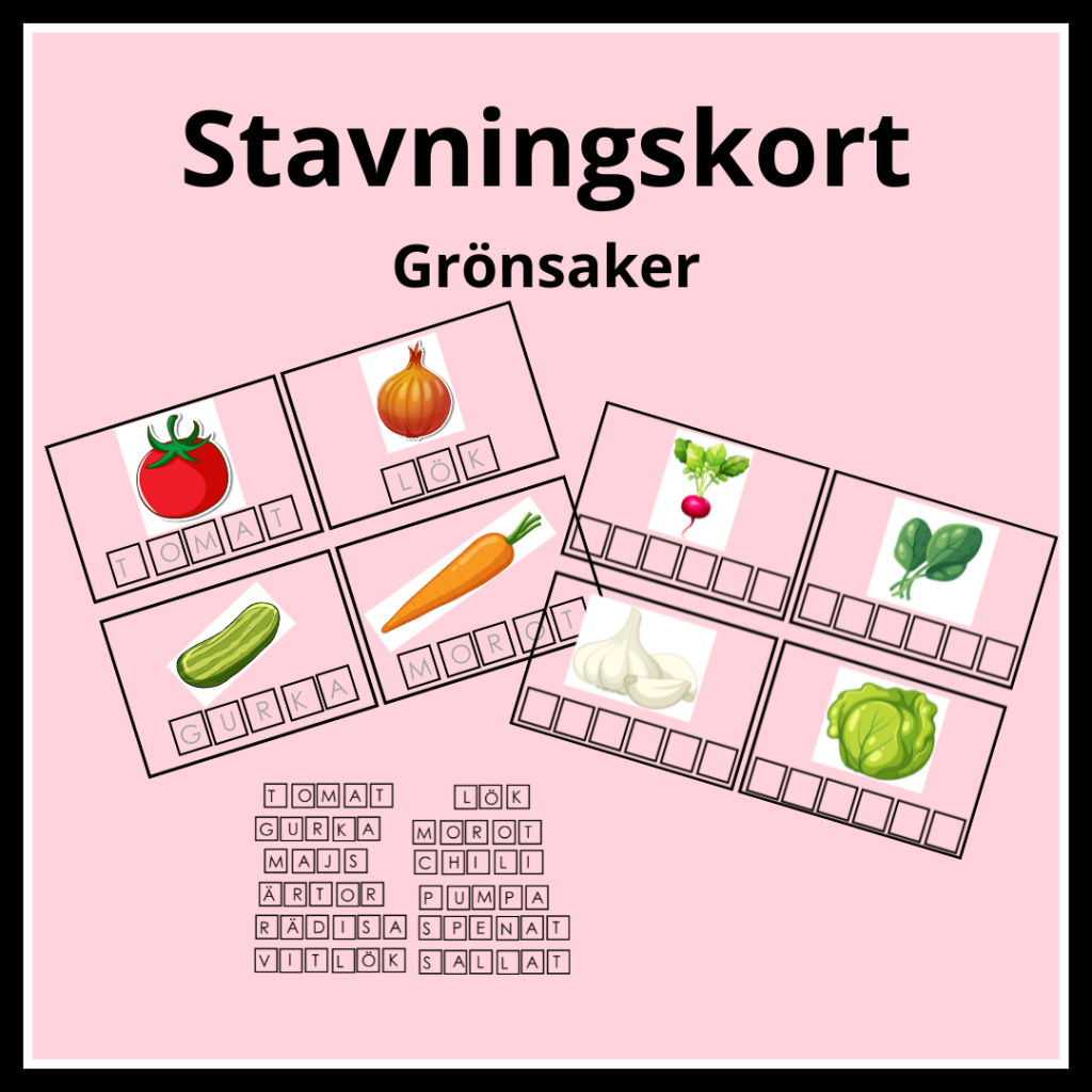 Stavningskort grönsaker