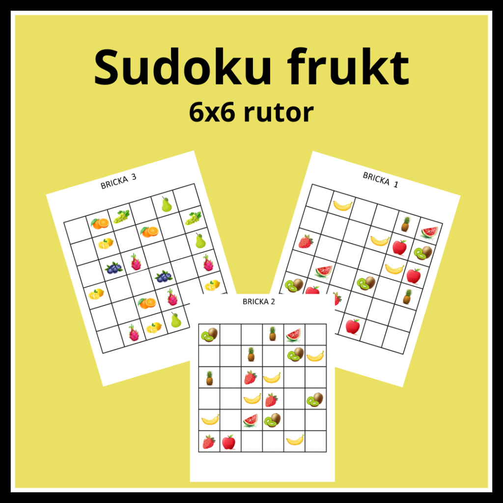Sudoku frukt 6×6