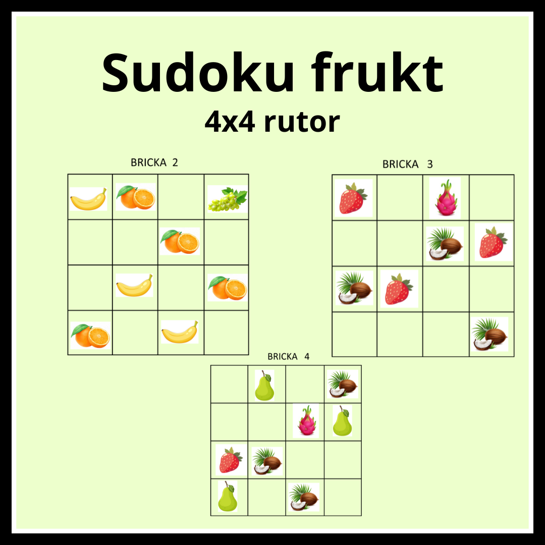 Sudoku frukt 4x4