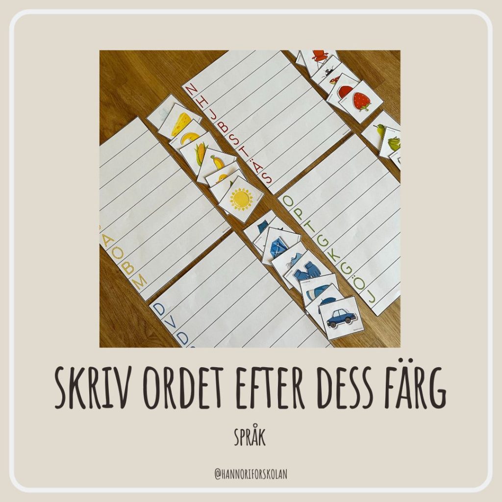 Skriv ordet efter dess färg