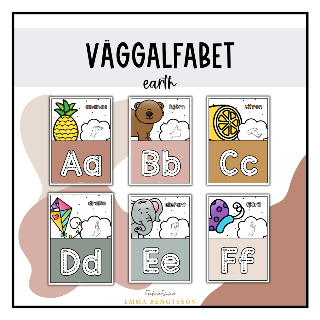 Väggalfabet: earth med TAKK