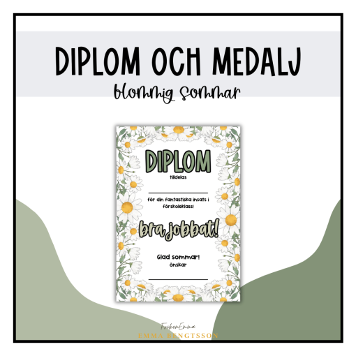 Diplom och medalj: blommig sommar