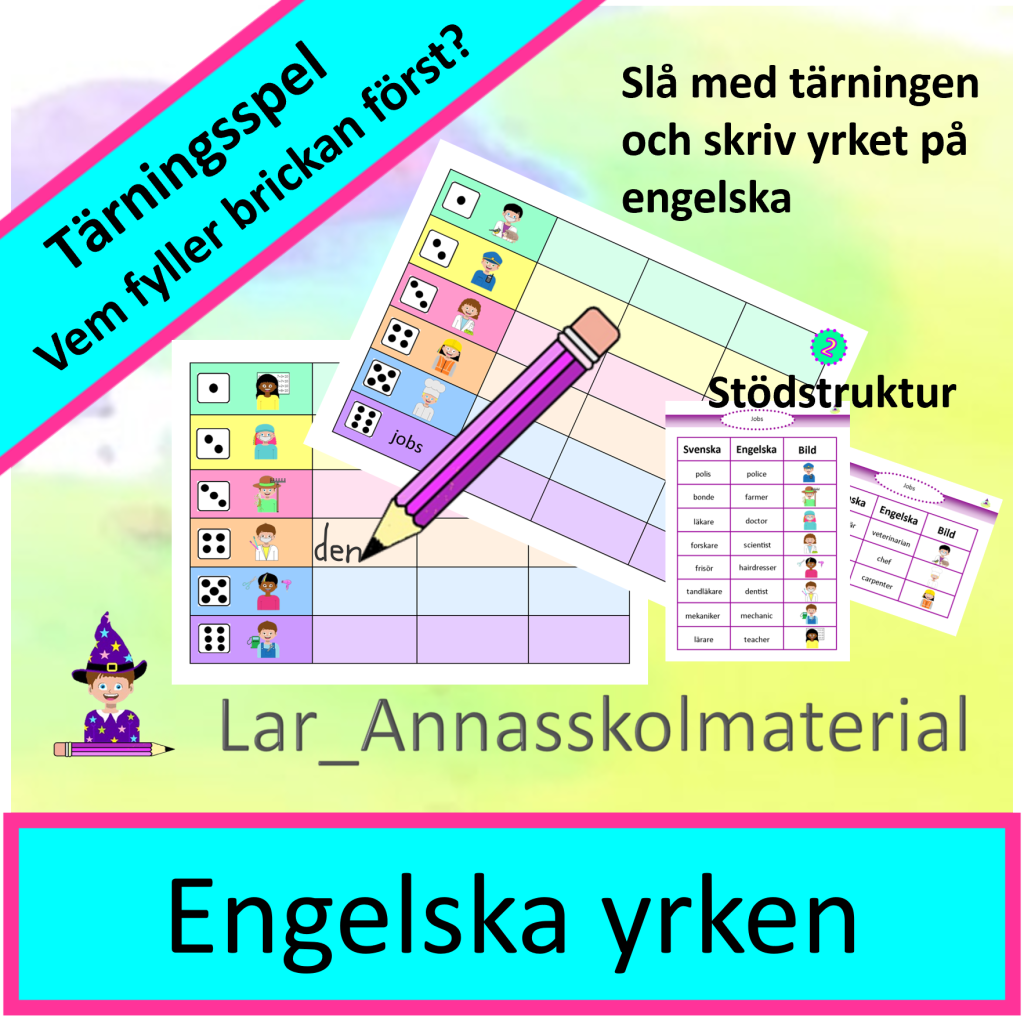 Tärningsspel Engelska yrken