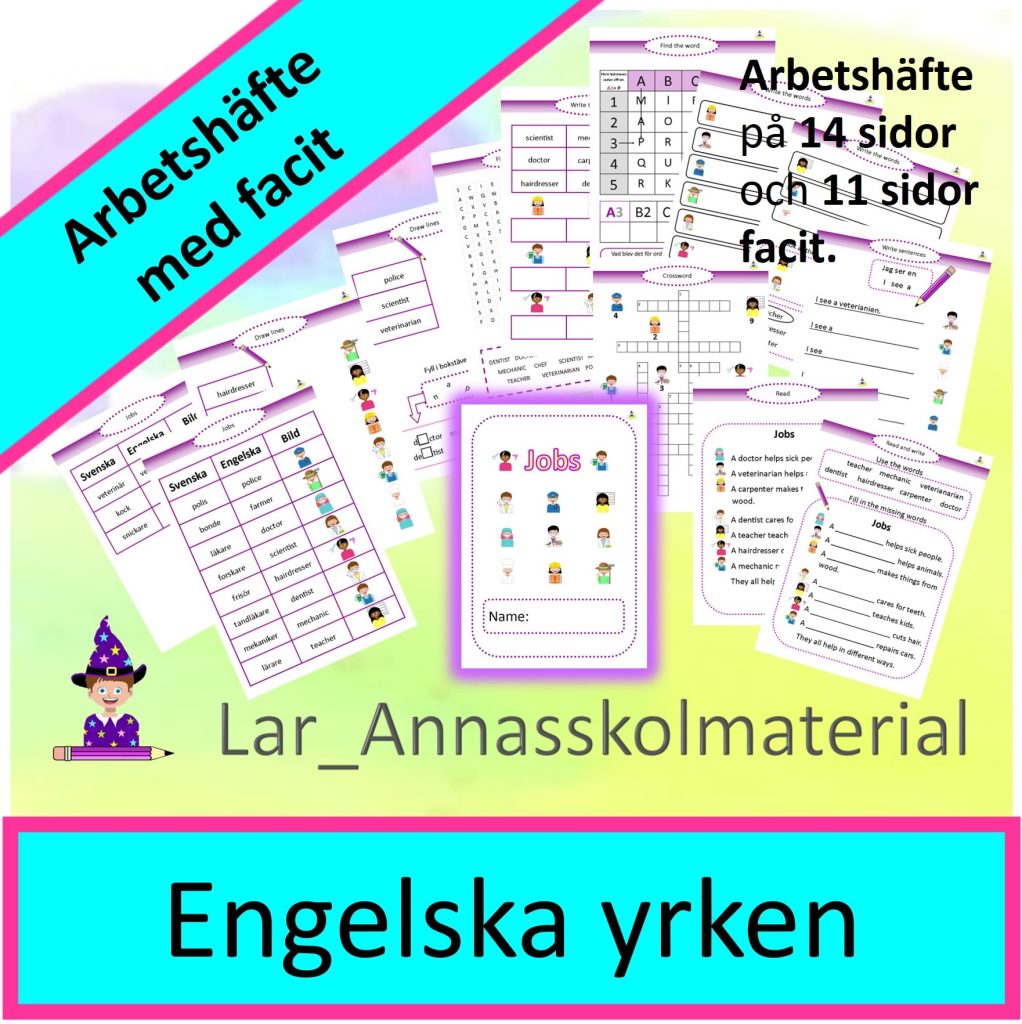 Engelska yrken arbetshäfte