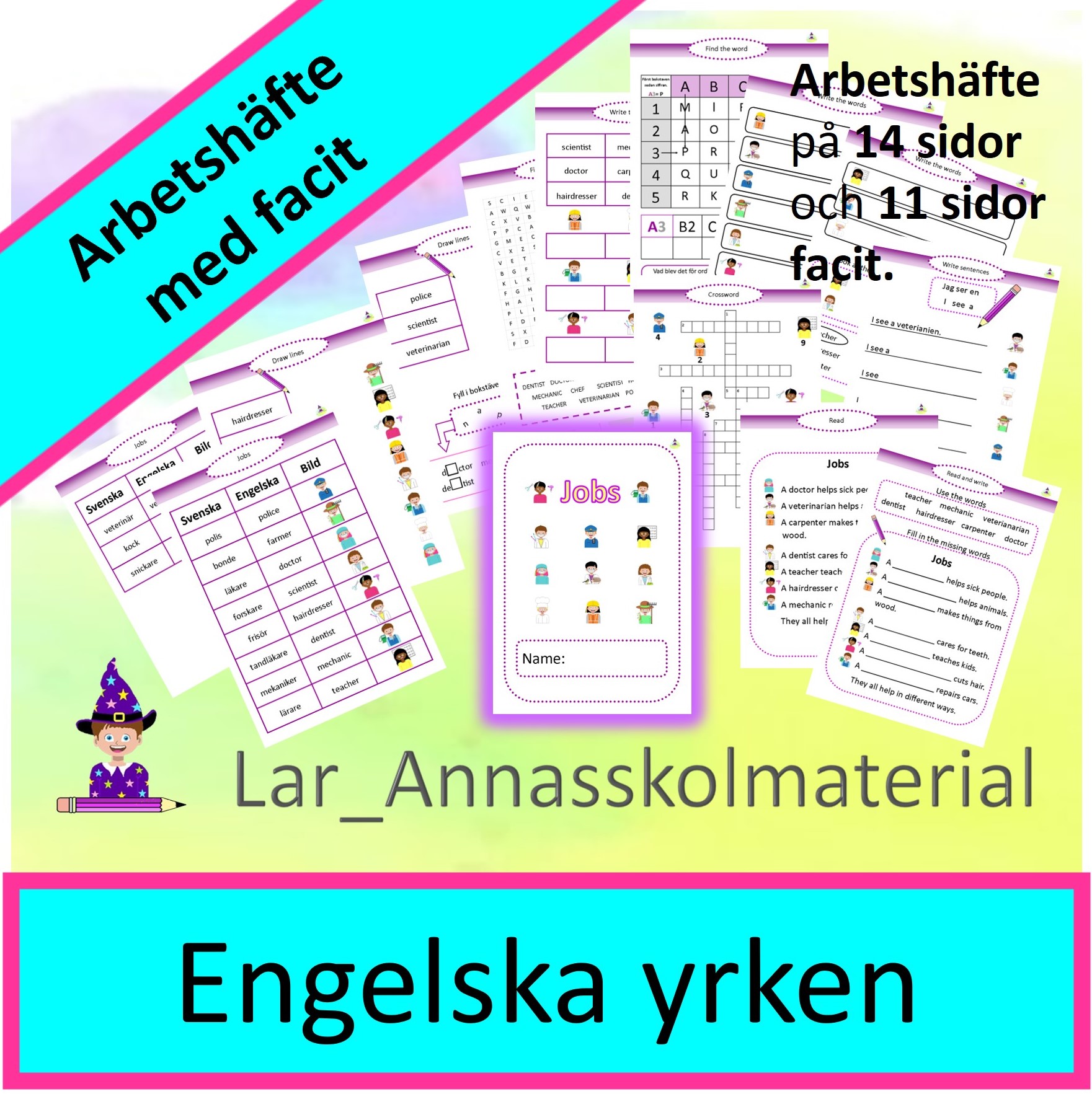 Engelska yrken arbetshäfte