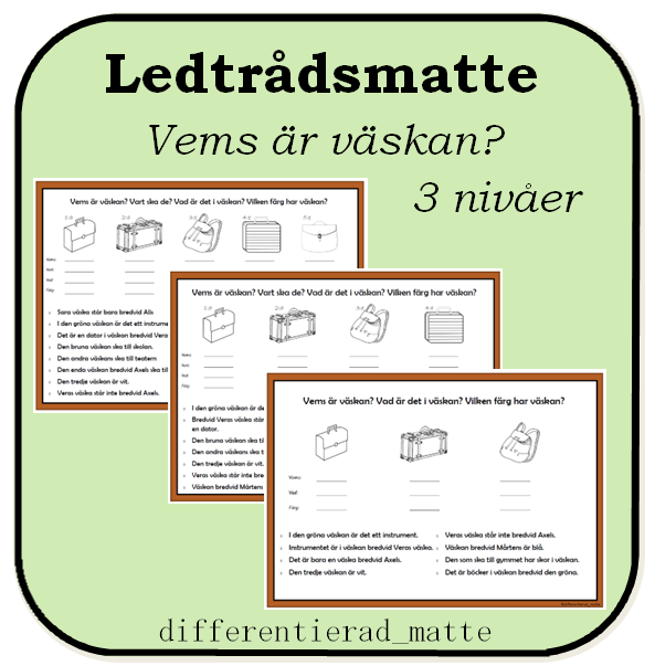 Ledtrådsmatte – Vems är väskan?