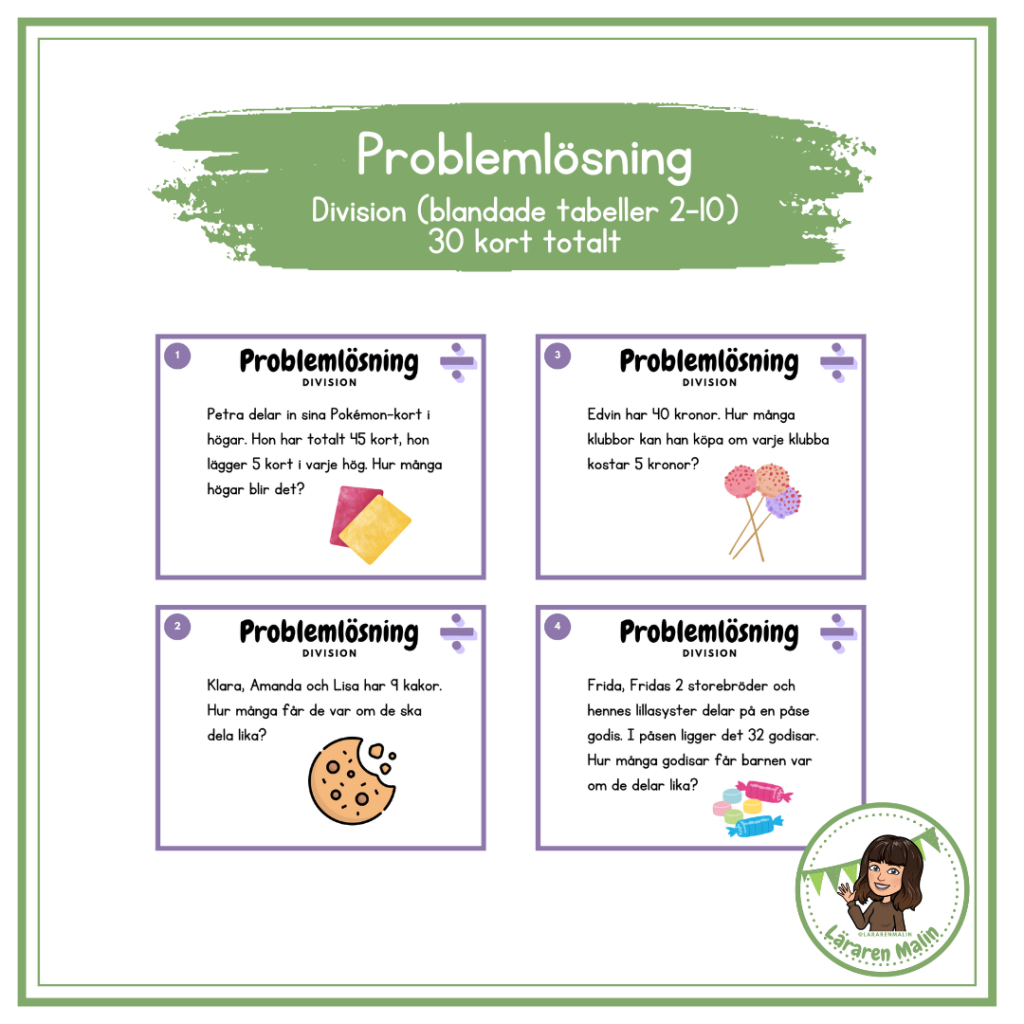 Problemlösning division (tabeller 2-10)
