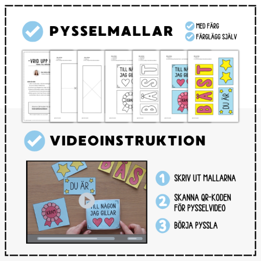 Kort som poppar - till någon jag gillar (mallar + video)