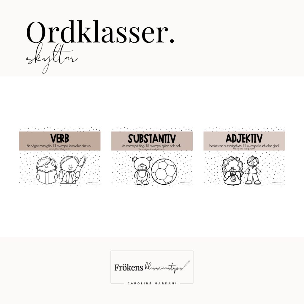 Ordklasser – skyltar