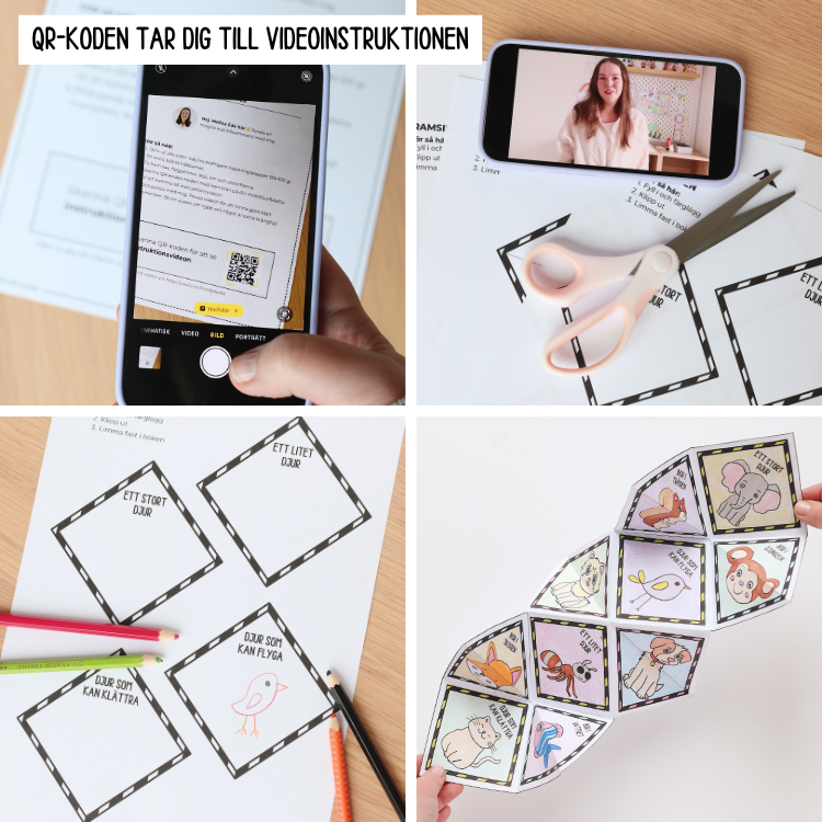 Exploderande bok - med djur (mallar + video)