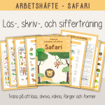 Arbetshäfte bokstäver och siffror – Tema Safari - bild 1