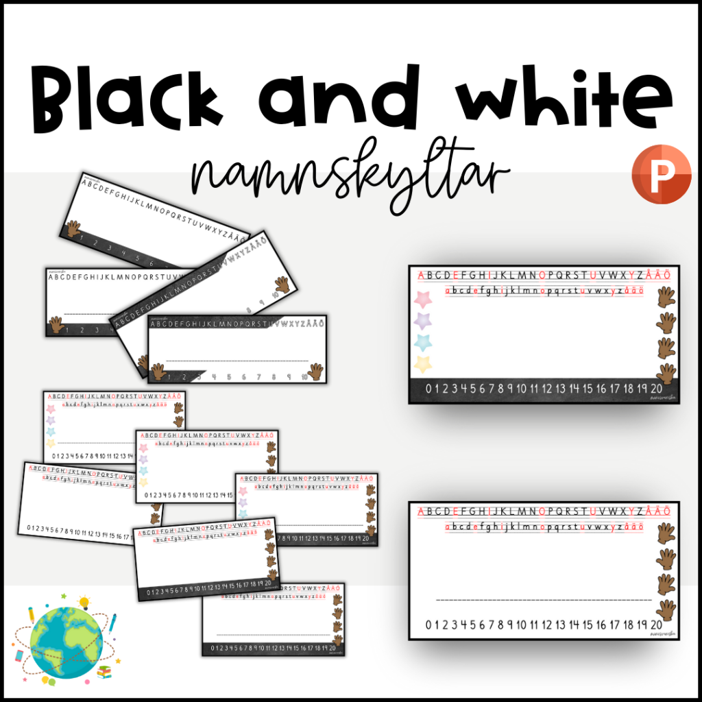 Black and white – Namnskyltar