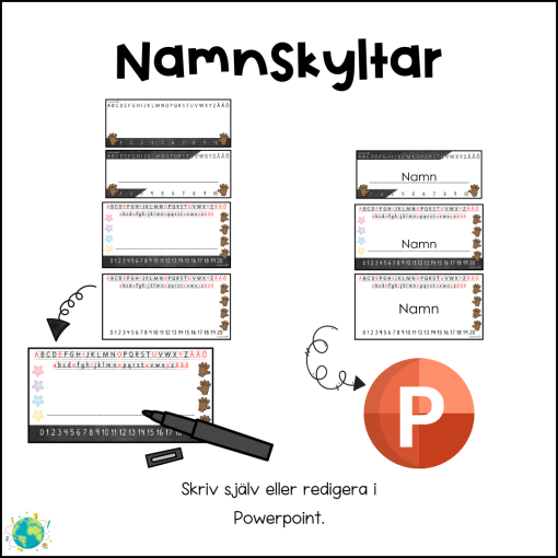 Black and white - Namnskyltar