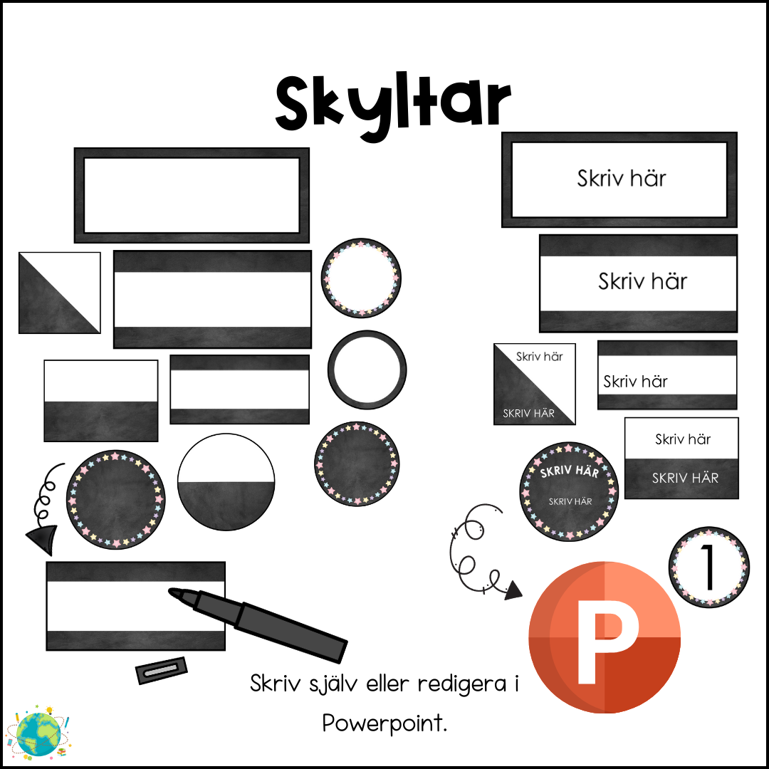 Black and white - Skyltar