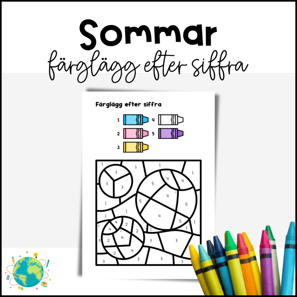 Sommar – Färglägg efter siffra