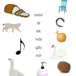 Stenciler: Läsa rosa ord och dra streck - bild 2