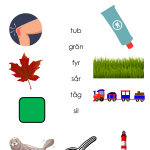 Stenciler: Läsa rosa ord och dra streck - bild 3