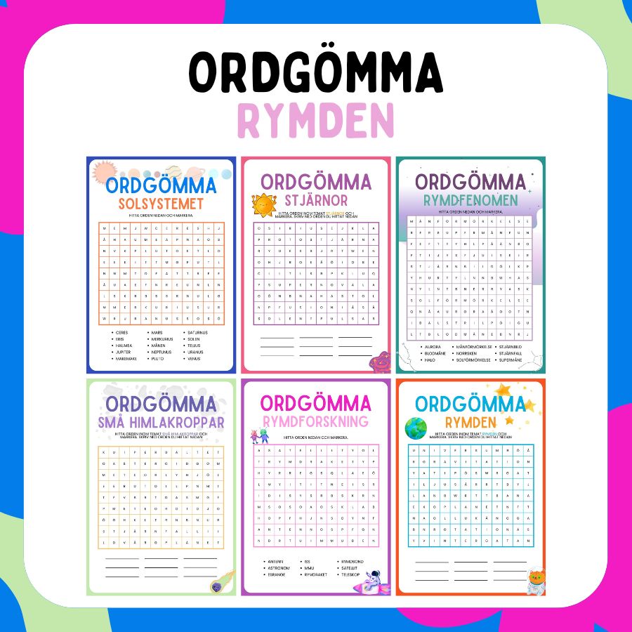Ordgömma: Rymden (flerpack)