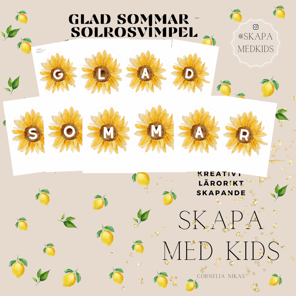 Glad sommar – solros vimpel