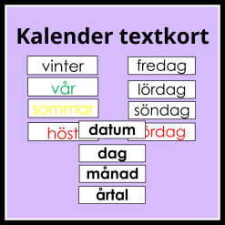 Kalender textkort