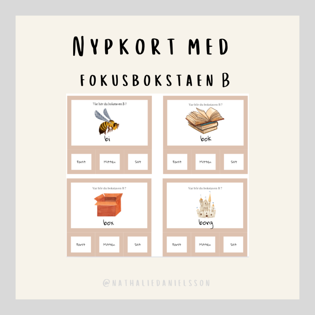 Nypkort med fokusbokstaven ”Bb”