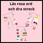 Stenciler: Läsa rosa ord och dra streck - bild 1