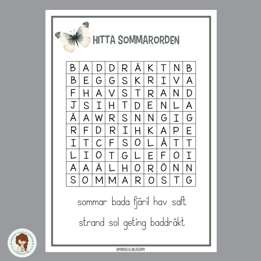 Ordgömma – Sommarord