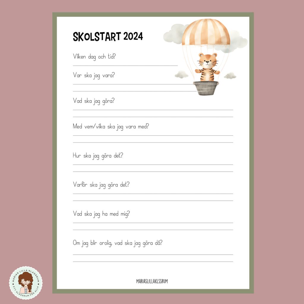 Förberedelse skolstart