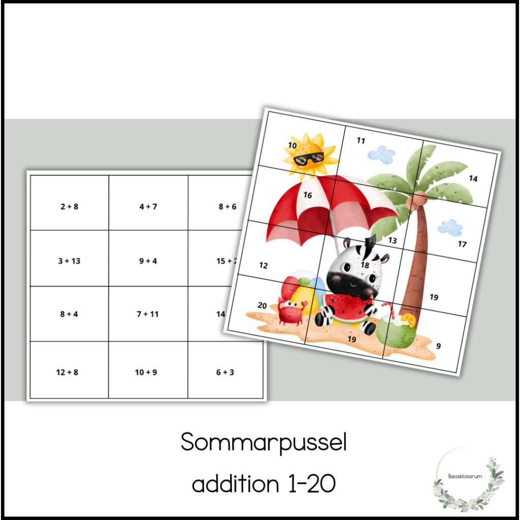 Sommarpussel – addition 1-20