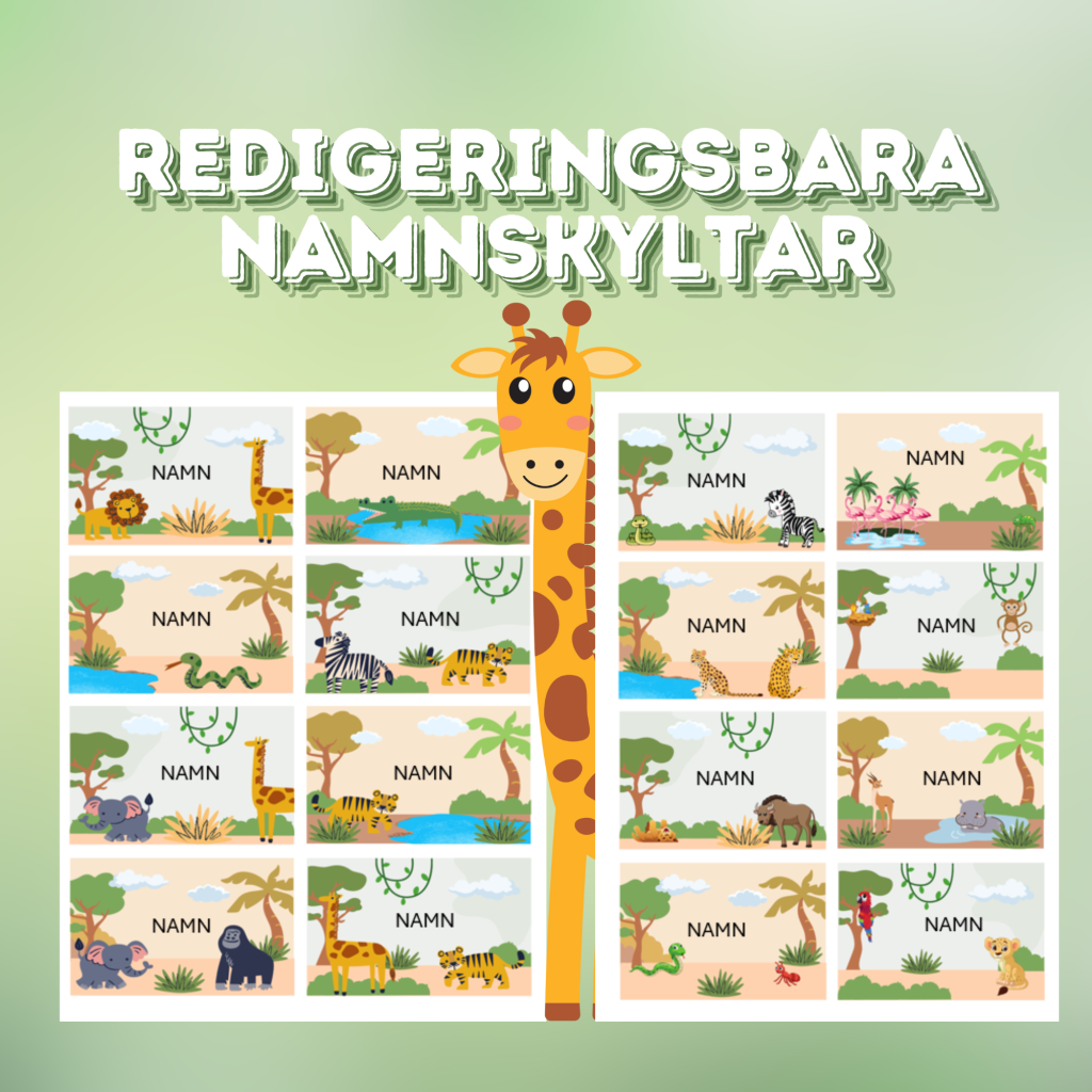 Redigeringsbara namnskyltar savann