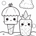 Stor målarbok sommar Kawaii - bild 6