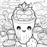 Stor målarbok sommar Kawaii - bild 7