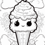 Stor målarbok sommar Kawaii - bild 8