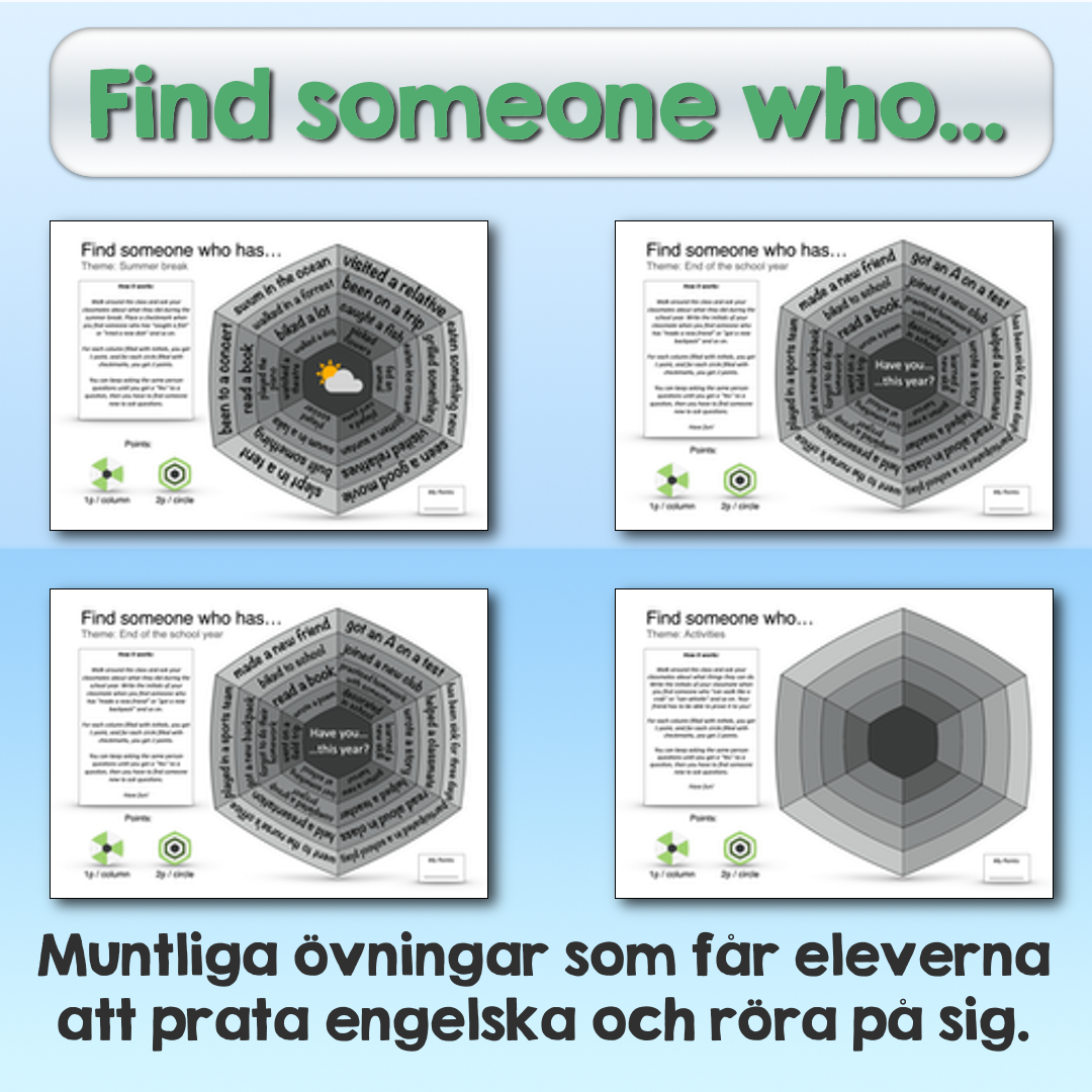 Find someone who... (engelska konversationsövningar)