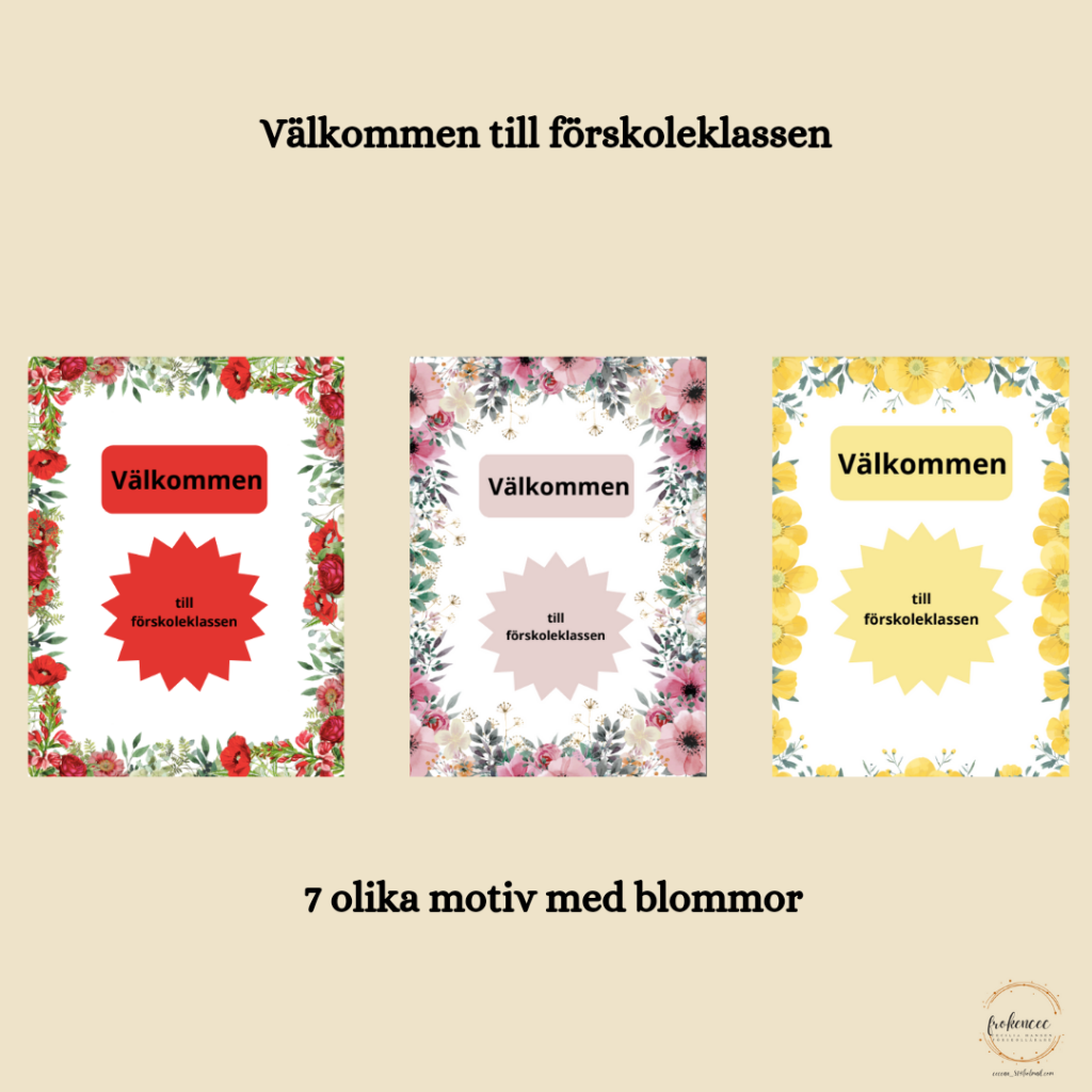 Välkomstskyltar till förskoleklass