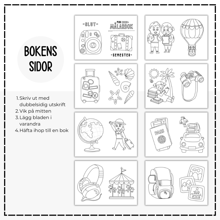 Målarbok - semester