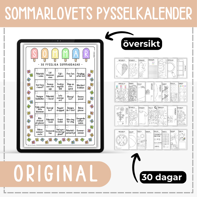Sommarlovets pysselkalender - 30 dagar (original)